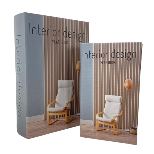 Caja De Almacenamiento Forma De Libros Interior Design 2 Piezas 27X18X7 ...